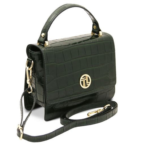 Croque - Croc print leather handbag